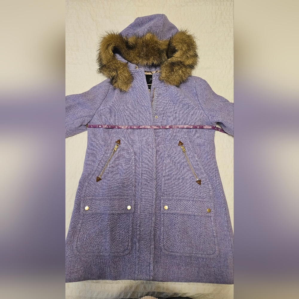 NWOT JCrew Chateau Parka Italian Stadium Cloth Wool Coat Sz 8 HTHR FRNCH PURPLE - Picture 6 of 11